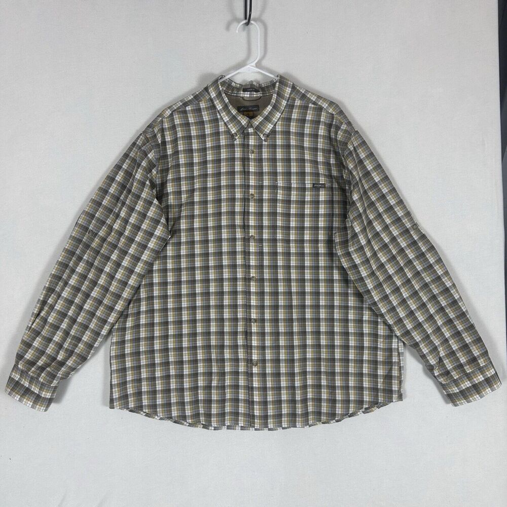 Eddie Bauer Travex Button Down Hiking Shirt Mens 2XL Classic Fit Long Sleeve L/S